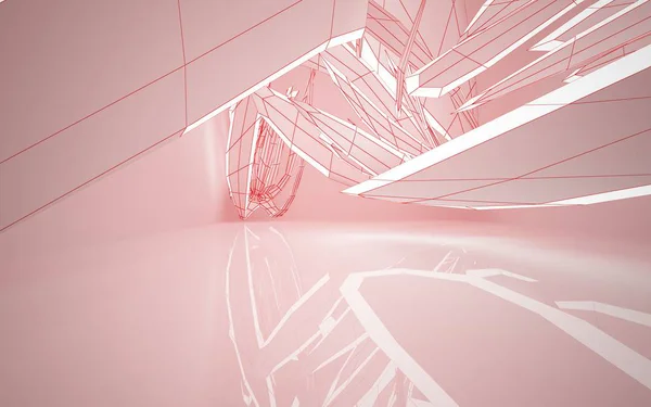 Lege roze abstracte kamer interieur — Stockfoto