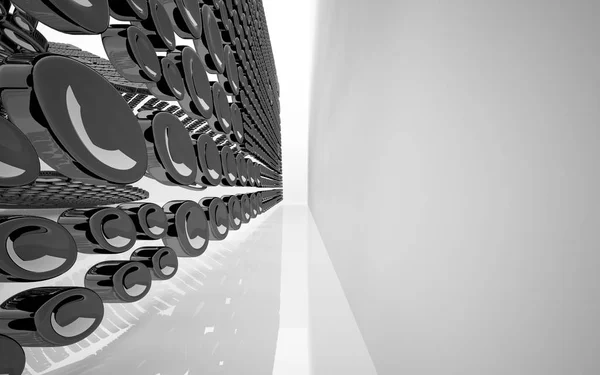 Dinamikus fekete-fehér belső — Stock Fotó