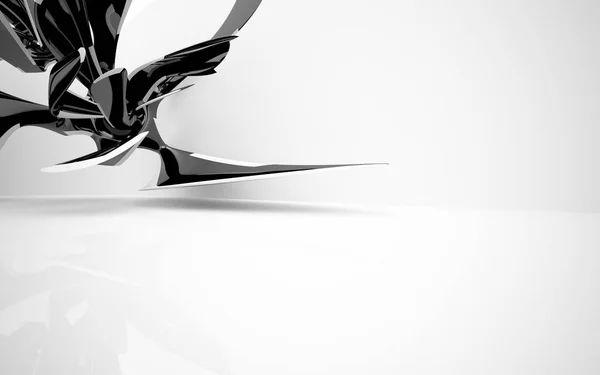 Fehér belső fekete sima objektumokkal — Stock Fotó