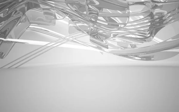 Abstract dynamic white interior — Stock Photo, Image