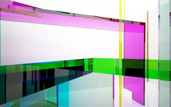 Wit interieur met kleurrijke objecten — Stockfoto