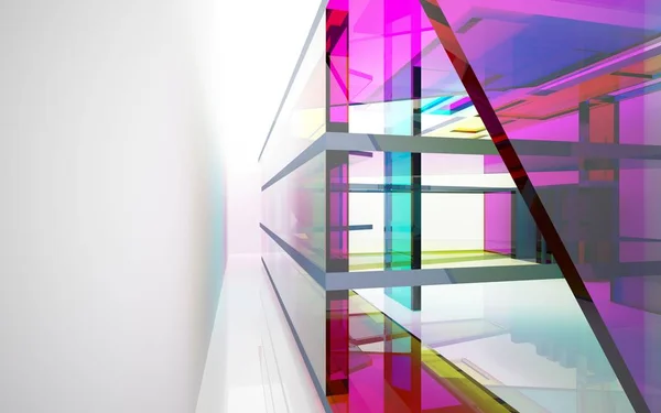 Architectural interior with gradient glass — Stock Photo, Image