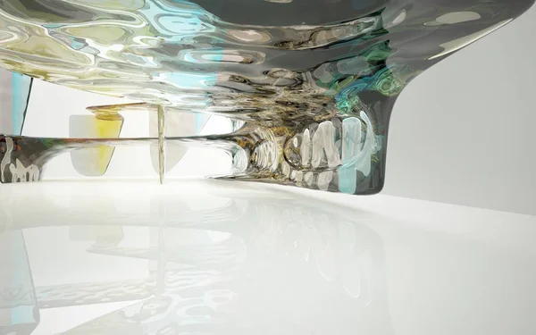 Dynamiska interiör med färgat glas — Stockfoto