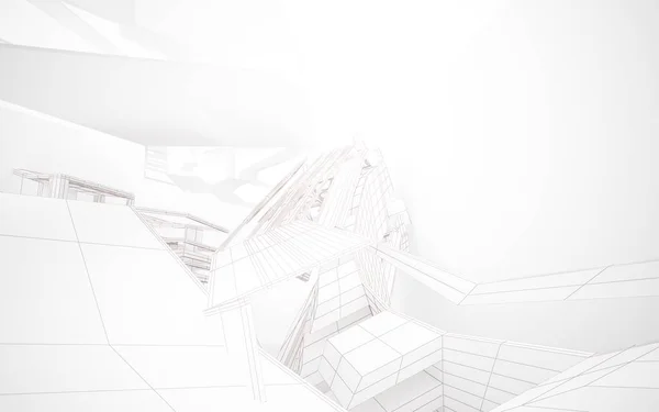 Interior blanco con objetos lisos — Foto de Stock