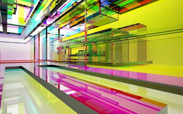 Gekleurde abstracte kamer interieur — Stockfoto