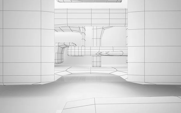 白の抽象的な部屋のインテリア — ストック写真