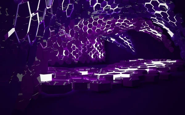 Interior con panales hexagonales violetas —  Fotos de Stock