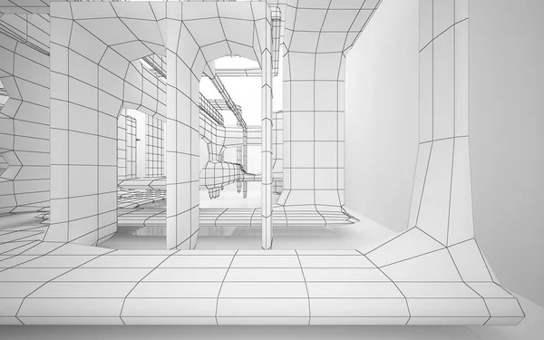 Белый абстрактный интерьер комнаты — стоковое фото