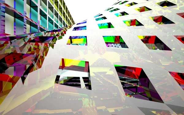 Interior abstracto con objetos de colores — Foto de Stock