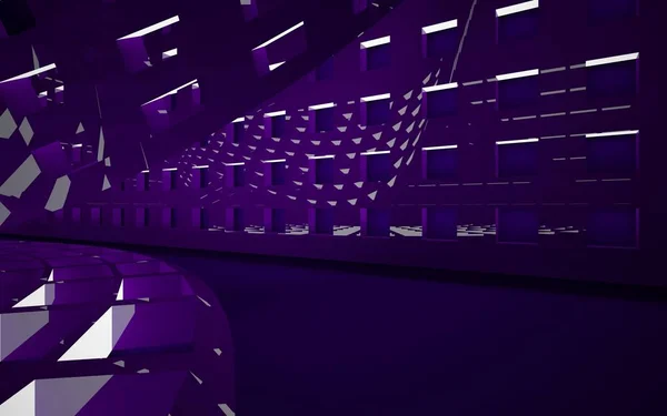 Violett interiören i framtiden — Stockfoto