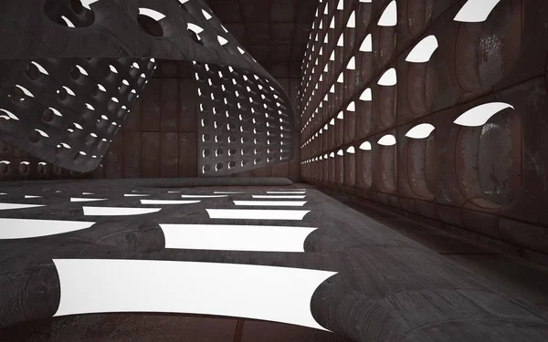 Kahverengi beton odası iç — Stok fotoğraf