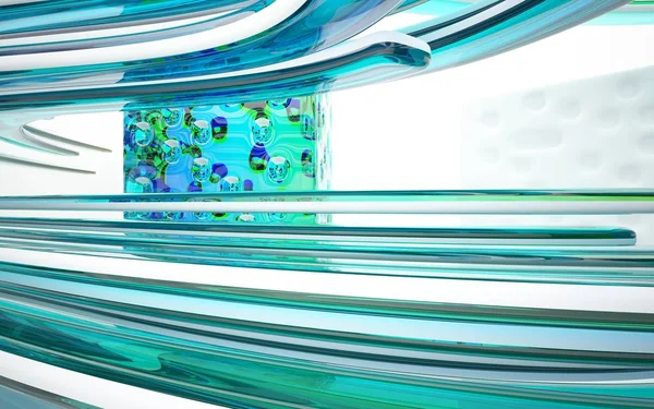 Interior abstracto con vidrio liso — Foto de Stock