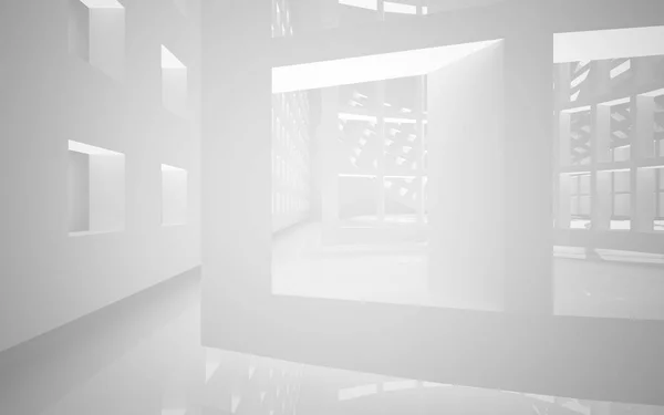 Leere abstrakte weiße glatte Innenräume. — Stockfoto