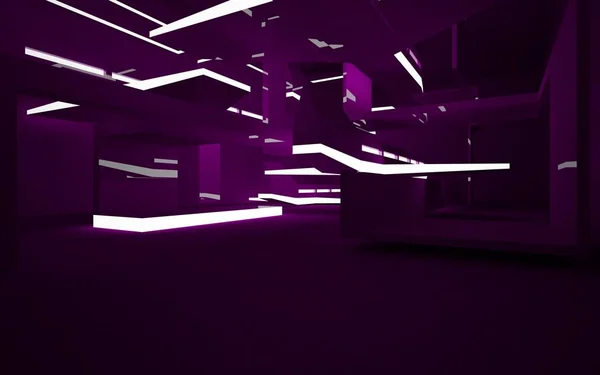 Abstrakta violett interiören i framtiden — Stockfoto