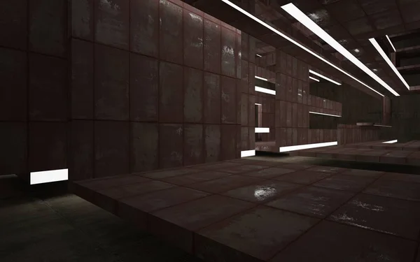 Interior de metal e concreto marrom — Fotografia de Stock