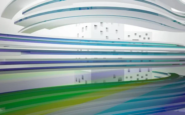 Abstracte interieur met gekleurde lijnen — Stockfoto