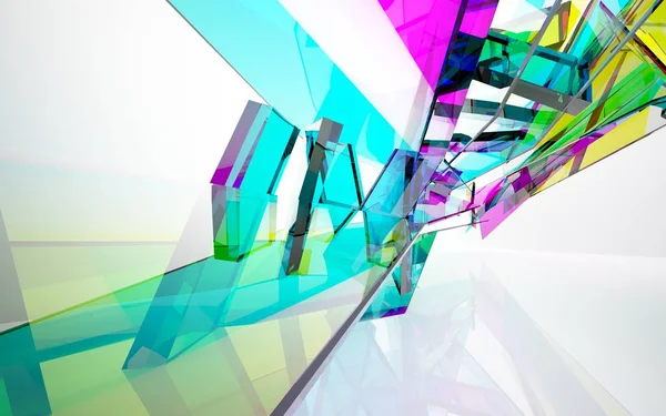 Interior dinamic abstract cu obiecte colorate — Fotografie, imagine de stoc