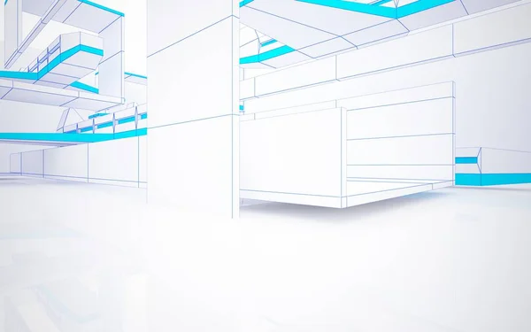 Abstraktes weißes Interieur unterstreicht die Zukunft. — Stockfoto