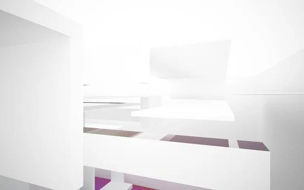 Białe wnętrze streszczenie z kolorami obiektów — Zdjęcie stockowe