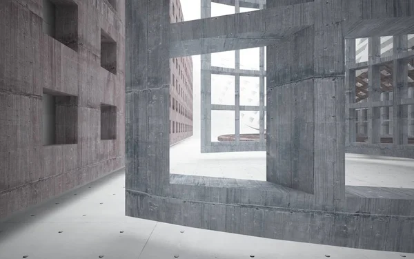 Wnętrze z betonu metalu i brązowy — Zdjęcie stockowe