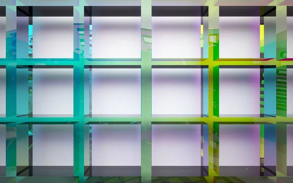 Абстрактный интерьер с цветными объектами — стоковое фото