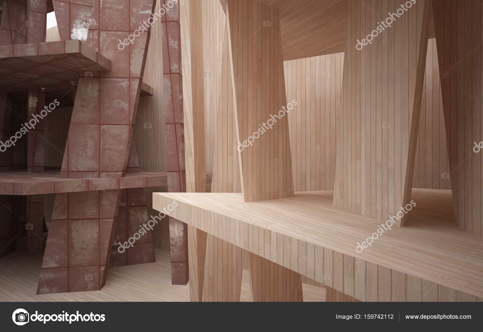 Metalen en houten abstracte interieur — Stockfoto © sergeymansurov ... Metalen en houten abstracte interieur — Stockfoto © sergeymansurov ...