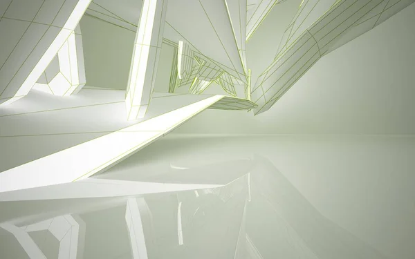 Interior arquitectónico con esculturas verdes —  Fotos de Stock