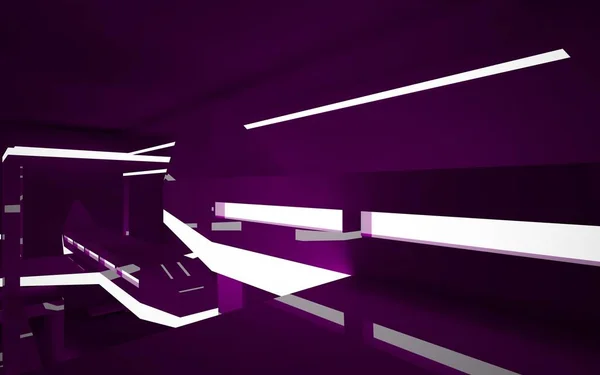 Interior violeta abstracto del futuro — Foto de Stock