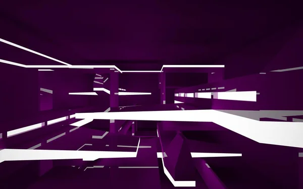 Abstraktní fialový interiér budoucnosti — Stock fotografie