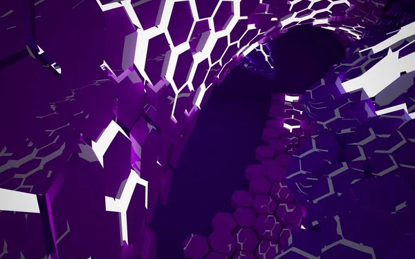 Interiör med violett sexkantiga honungskakor — Stockfoto