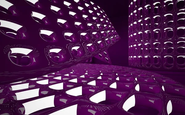 未来の紫のインテリア — ストック写真