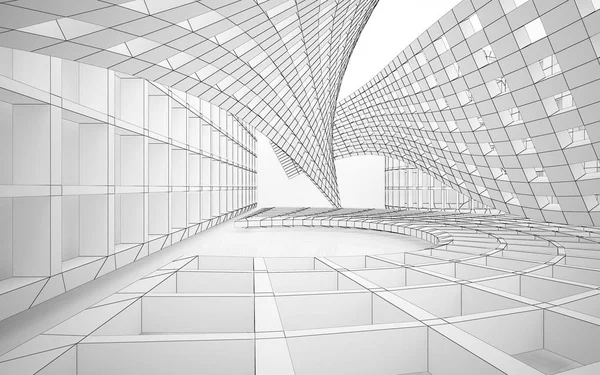 Białe wnętrze z futurystyczny obiektów — Zdjęcie stockowe
