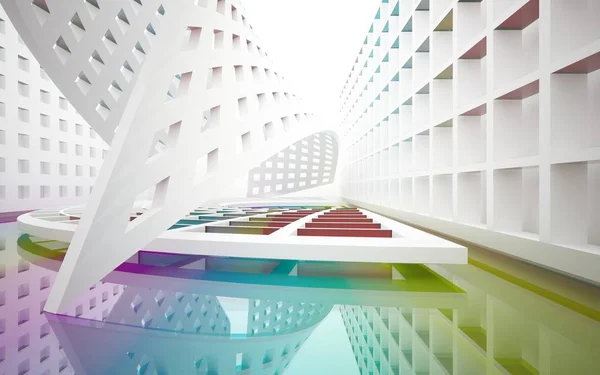 Abstraktes Interieur mit farbigen Objekten — Stockfoto