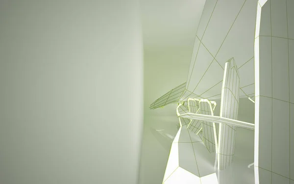 Interior arquitectónico con esculturas verdes — Foto de Stock