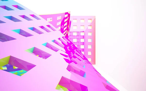 Abstrakta interiör med färgade objekt — Stockfoto