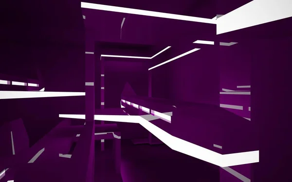 Intérieur violet abstrait de l'avenir — Photo