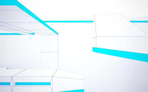 Abstraktes weißes Interieur unterstreicht die Zukunft. — Stockfoto