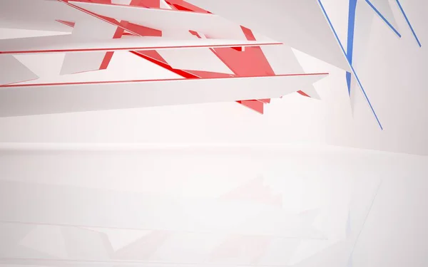 Innenraum mit roten geometrischen Glaslinien — Stockfoto