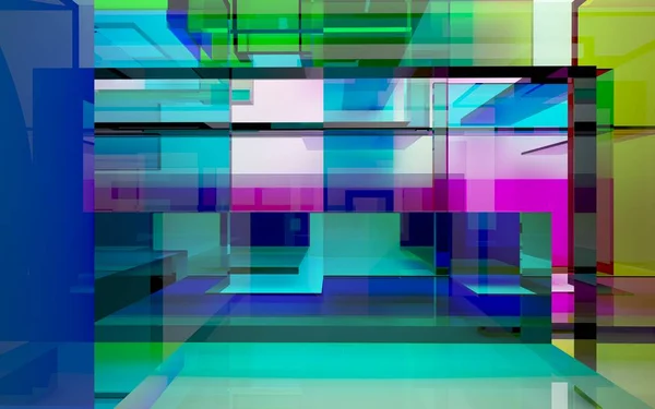 Weißes Interieur mit farbigen Objekten — Stockfoto