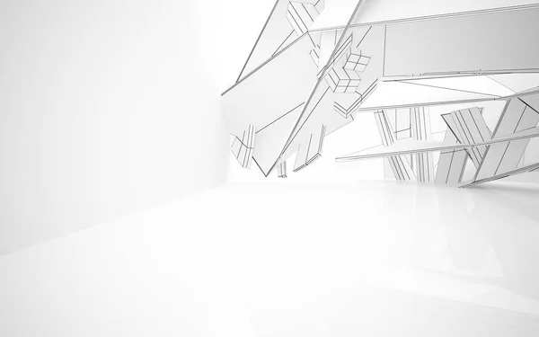 Interno bianco con oggetti lisci — Foto Stock