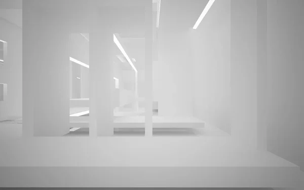 Tomma vita abstrakt rum interiör — Stockfoto