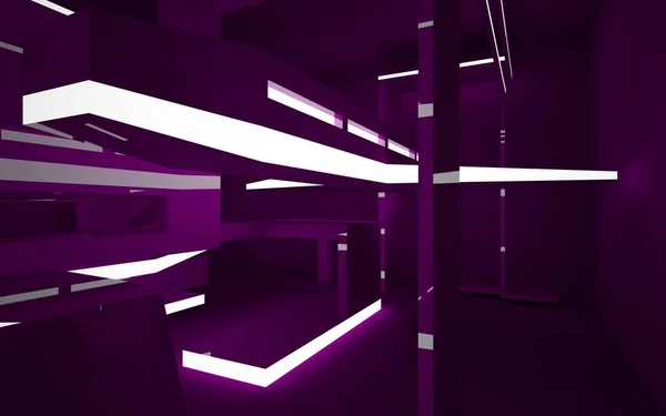 Abstract violet interior of the future — Stock Photo, Image