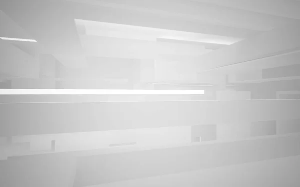 Chambre abstraite blanche vide intérieur — Photo