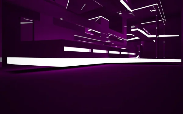 Abstracte violet interieur van de toekomst — Stockfoto