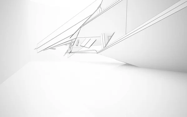 Interior branco com objetos lisos — Fotografia de Stock