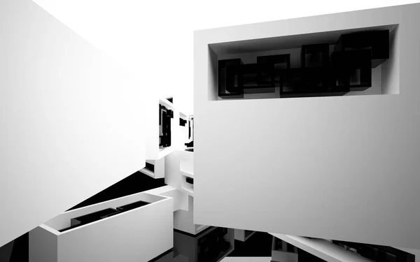 Wnętrze z czarno-białych obiektów — Zdjęcie stockowe