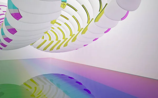 Архітектурний фон з кольоровими градієнтними лініями — стокове фото