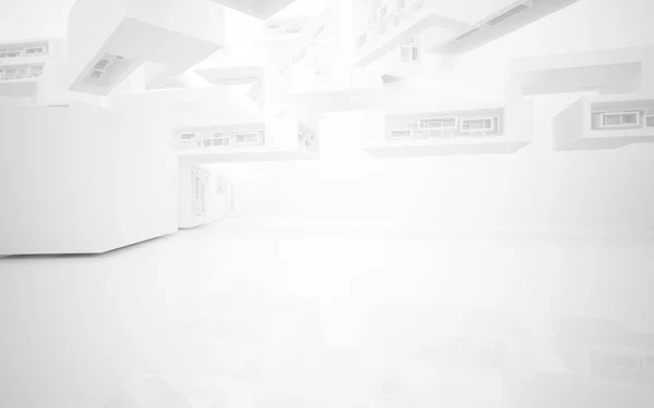Astratto interno bianco del futuro — Foto Stock