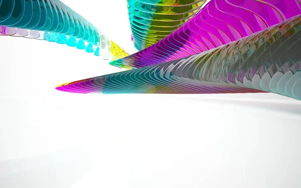 Architectural interior with colored sculpture — Stock Photo, Image