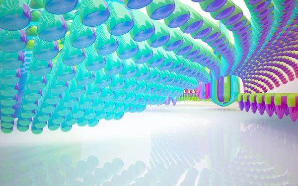 Dynamisch interieur met gekleurde objecten — Stockfoto